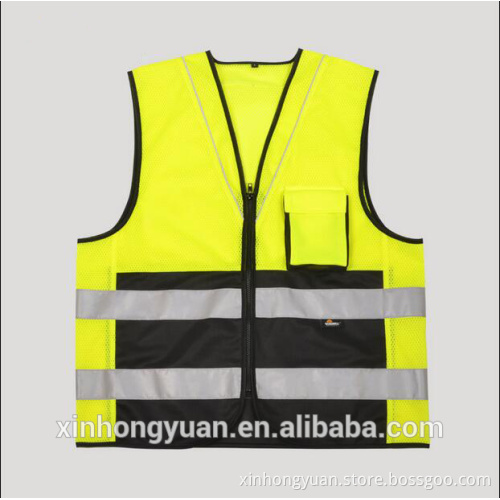 custom fluorescent green breathable safety reflective vests for engineering